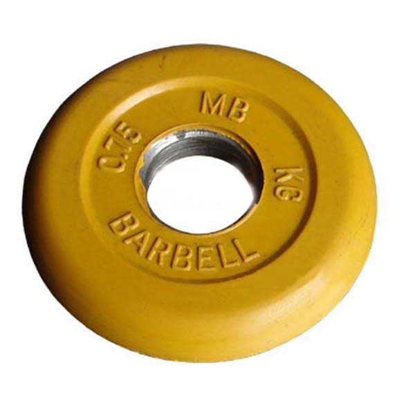 Диск обрезиненный MB Barbell Стандарт d-26mm   0,75кг, желтый