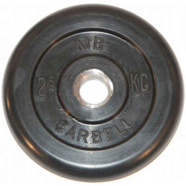 Диск обрезиненный черный MB Barbell Стандарт d-26mm  2,5кг