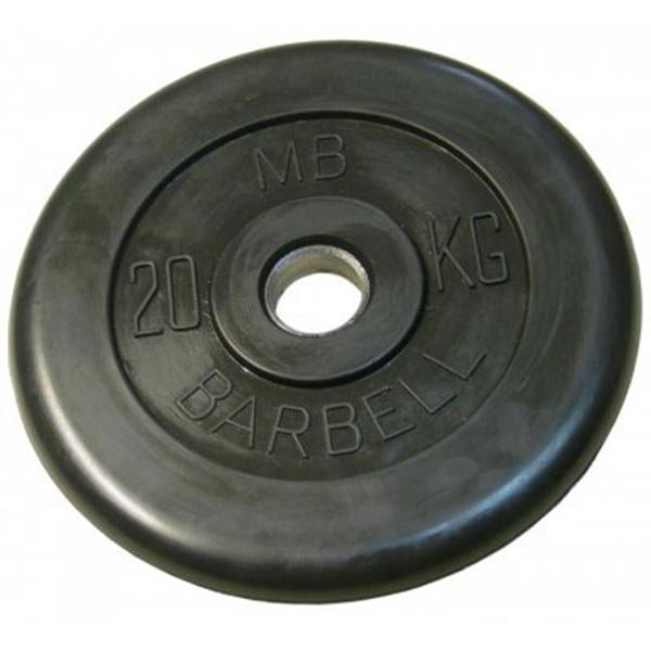 Диск обрезиненный черный MB Barbell Стандарт d-31mm 20кг