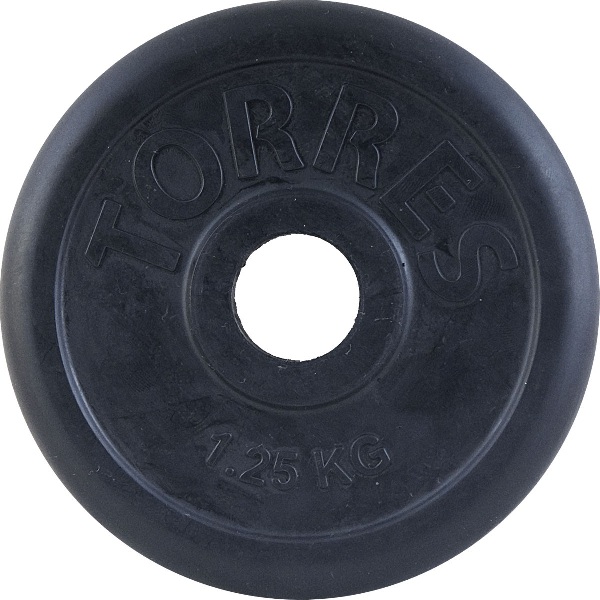 Диск обрезиненный черный TORRES d-31mm 1,25кг