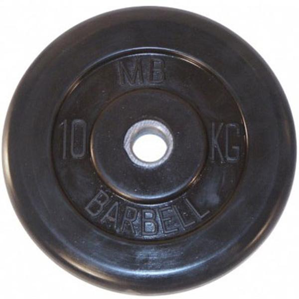 Диск обрезиненный черный MB Barbell Стандарт d-31mm 10кг