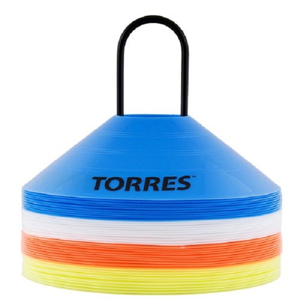 Комплект конусов TORRES - фишек разметочных:конусы, высота  5см, 19 см, в комплекте 40шт 4 цвета