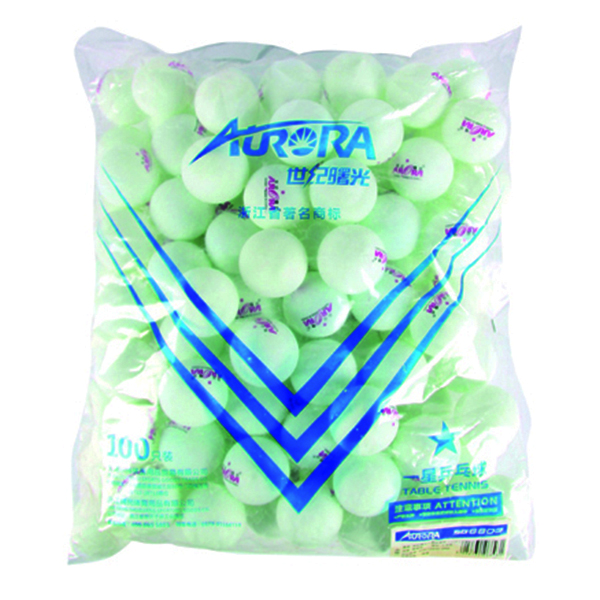Мячи для настольного тенниса  AURORA 100 штук в пакете, 40мм..Одна звезда, белые