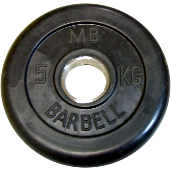 Диск обрезиненный черный MB Barbell Стандарт d-51mm  5кг