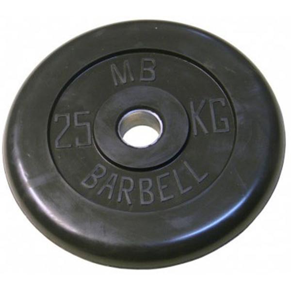 Диск обрезиненный черный MB Barbell Стандарт d-51mm 25кг