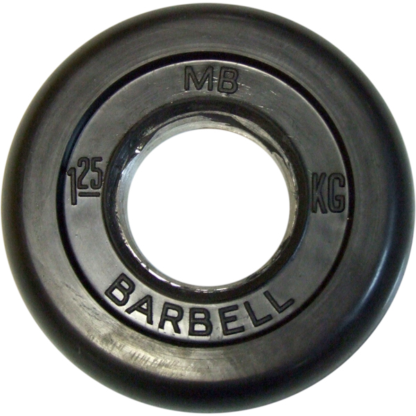 Диск обрезиненный черный MB Barbell Стандарт d-51mm  1,25кг