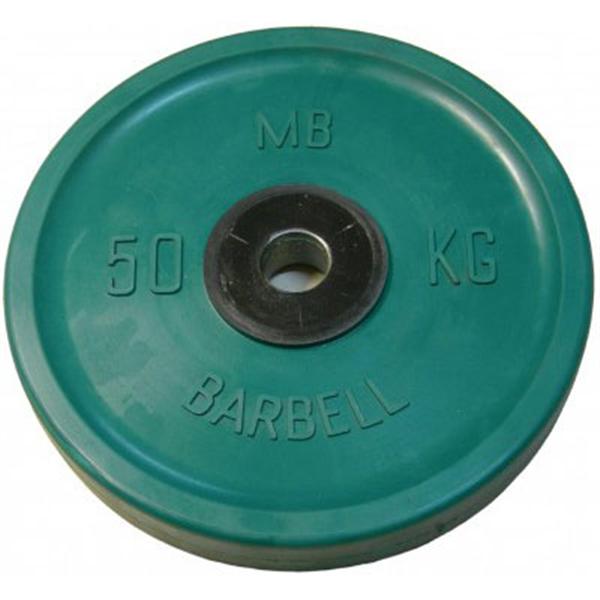Диск обрезиненный Евро-классик Barbell 50кг. Зеленый