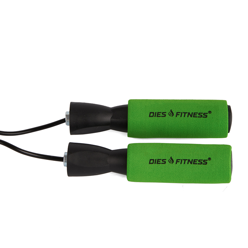 Скакалка для фитнеса DEUS FITNESS ПВХ ПП 2,5м с мягкими неопреновыми ручками, зеленая