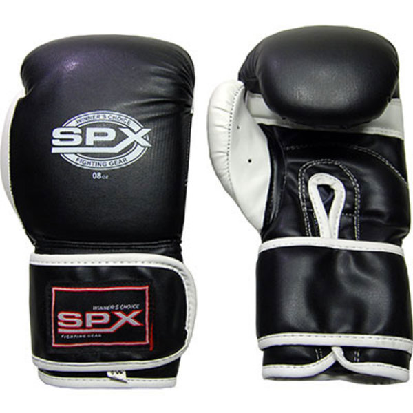 Перчатки боксерские 8 унций с широким запястьем Черные