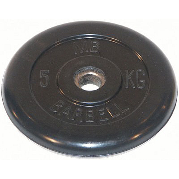 Диск обрезиненный черный MB Barbell Стандарт d-31mm  5кг