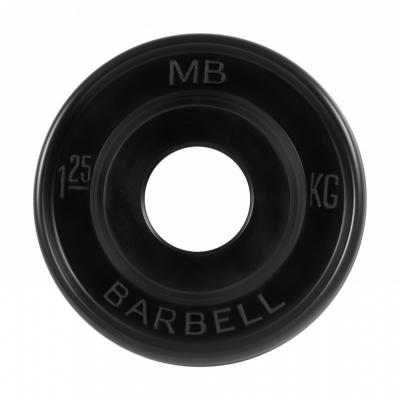 Диск обрезиненный черный Евро-классик Barbell  1,25кг