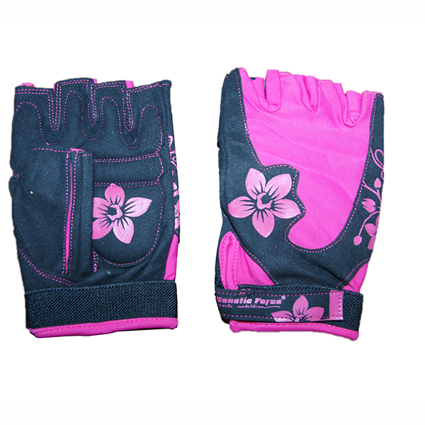 Перчатки для фитнеса женские черно-розовые р-р L
