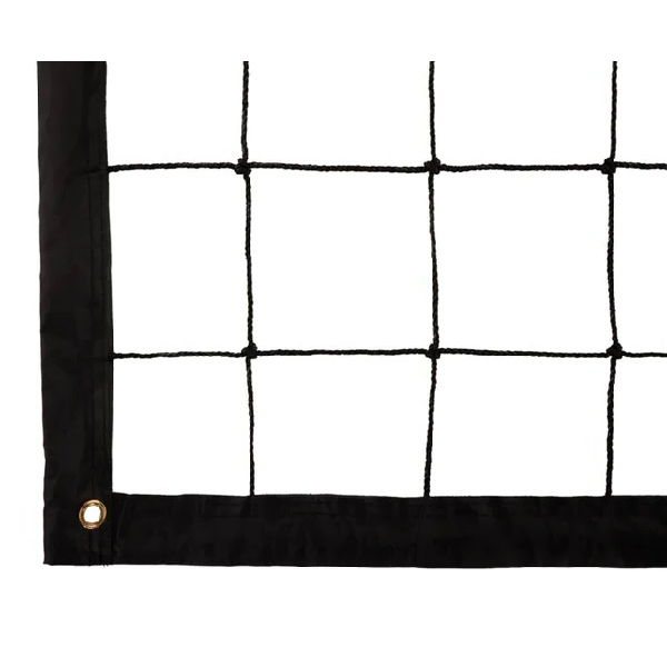 Сетка волейбольная DEUS FITNESS, чёрная, L-9,5 м, ширина 1м, с тросом, нить 4 мм, материал-полиэстр