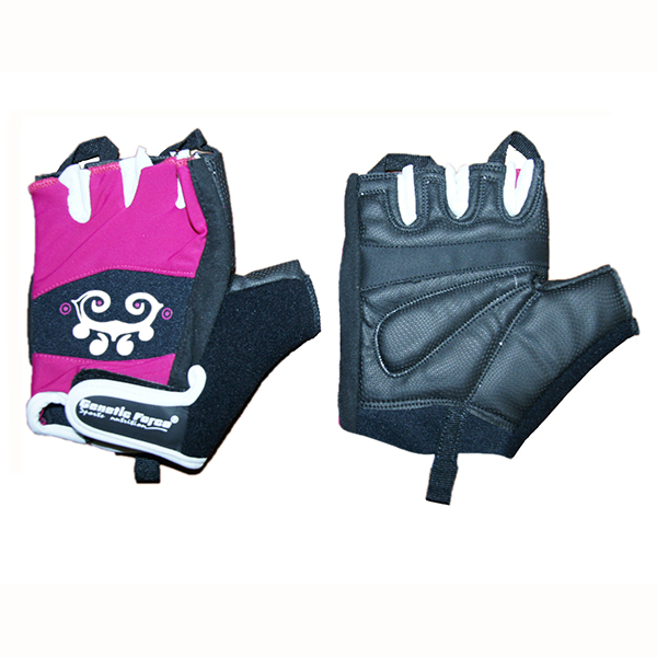 Перчатки для фитнеса женские черно-розовые с подушечкой р. M
