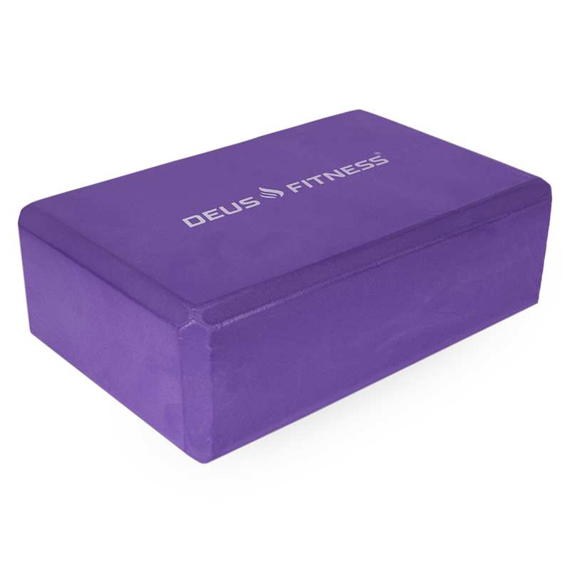 Опорный блок для йоги DEUS FITNESS, 230х160х80мм, фиолетовый