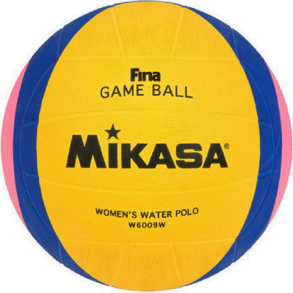 Мяч для водного поло Mikasa женский. FINA Approved Желто-синий-розовый