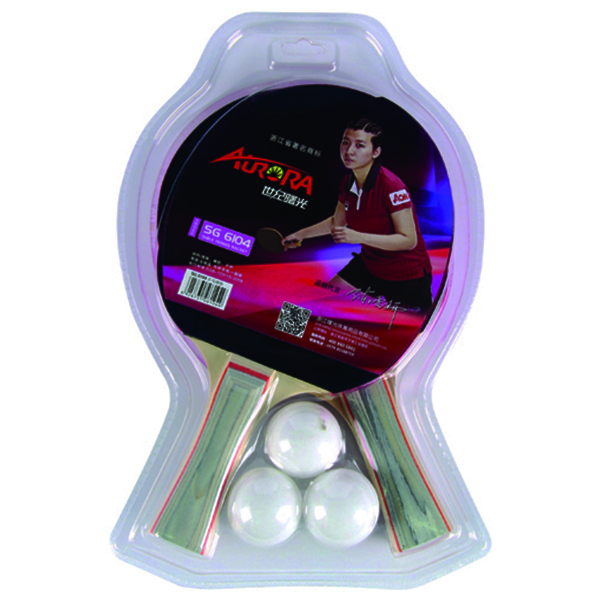 Набор для настольного тенниса AURORA 2 ракетки с длинной ручкой и 3 мяча, блистер