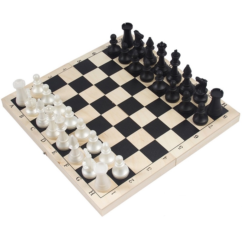 Шахматы Обиходные, пластиковые фигурки с доской 290х290мм