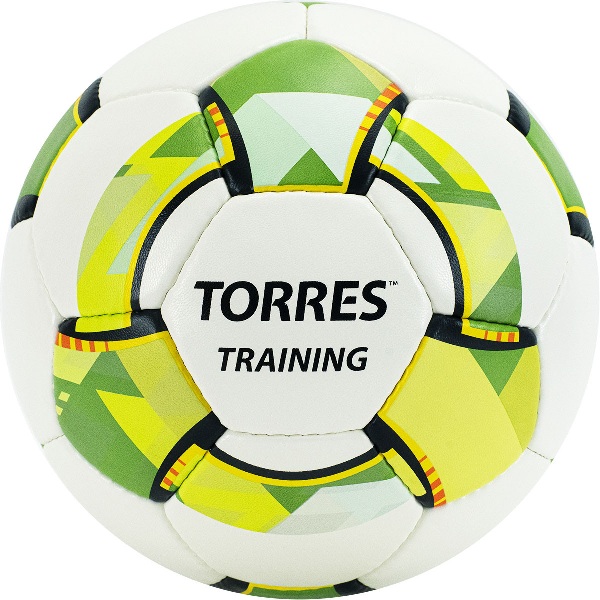 Мяч футбольный Torres Training р 4 синт.кожа руч.сшивка Бело-зелено-серый