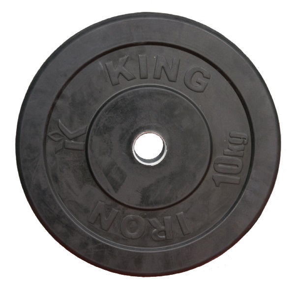Диск для кроссфита Iron King 10кг, резина, бампированный, черный, олимпийский стандарт, 51мм